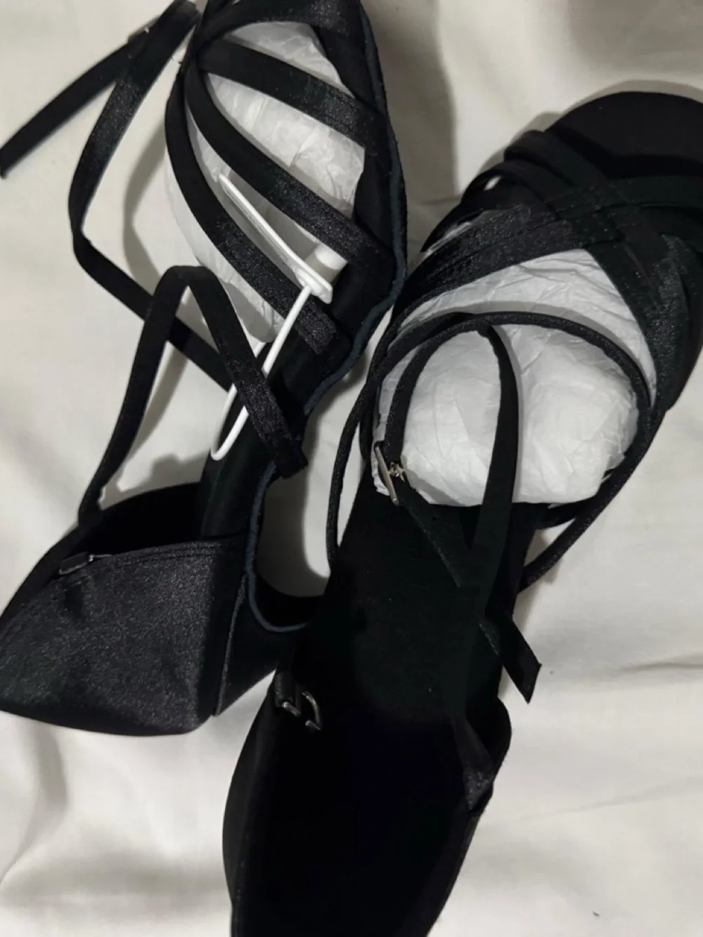 Black Strappy Low Kitten Heel Sandals